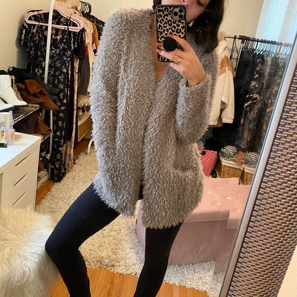 Soft Fuzzy Cardigan Sweater - Picture 2 of 4